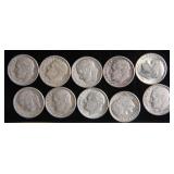 Ten Roosevelt Silver Dimes