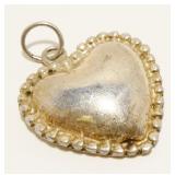 Sterling Silver Heart Pendant 4.8g