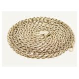 Long 35" 925 Silver Rope Chain Necklace 10.7g