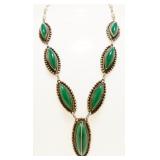 Mexican Green Onyx 925 Silver Necklace 18" 26.8g