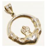 Sterling Silver Irish Claddagh Pendant 3.9g
