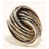 Israeli Sterling Silver Swirl Ring Sz 9 6.1g