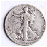 1945-D Walking Liberty Half-Dollar Silver Coin