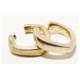 Chunky Sterling Silver Squared Hoop Earrings 17g