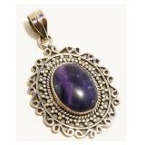 Sterling Silver Gemstone Pendant 7.6g