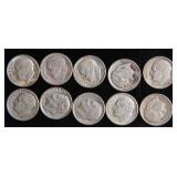 Ten Roosevelt Silver Dimes