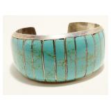 Navajo Turquoise Inlay 925 Silver Men