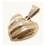 Mexican Sterling Silver Heart Pendant 8.6g
