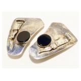 Avi Soffer Israeli 925 Silver Onyx Earrings 20.2g