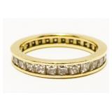 Gold/Sterling Silver CZ Infinty Ring Sz 5 2.3g