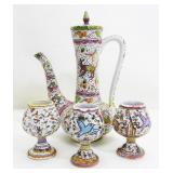 Coimbria Portugese Teapot & Cup Set, Signed