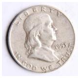 1953-D Franklin Half-Dollar Silver Coin