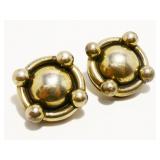 Vtg Mexican Sterling Silver Clip-On Earrings 20.6g