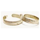 Textured Sterling Silver Hoop Earrings 5.3g