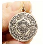 Reversible 925 Silver Mexican Aztec Pendant 4.7g
