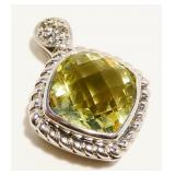 Sterling Silver Gemstone Pendant 5.4g