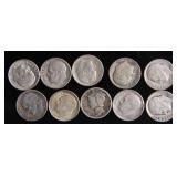 Ten Mixed Silver Dimes