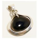Sterling Silver Black Onyx Pendant 3.6g