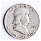 1954-D Franklin Half-Dollar Silver Coin