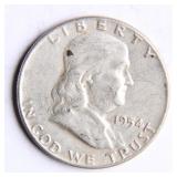 1954 Franklin Half-Dollar Silver Coin
