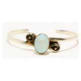 Running Bear Opal 925 Silver Cuff Bracelet 10.6g