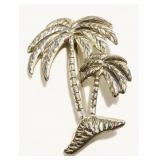 Sterling Silver Palm Tree Brooch 3.6g