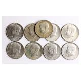 (9) Kennedy Half-Dollar Coins 40% Clad