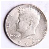 1964 Kennedy Half-Dollar Silver Coin