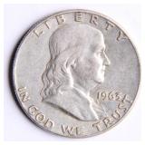 1963-D Franklin Half-Dollar Silver Coin