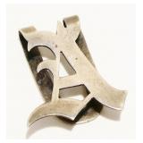 Vintage Sterling Silver "A" Money Clip 5.2g