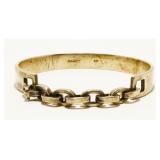 Mexican 925 Silver Bangle Bracelet w/ Chain 37.8g