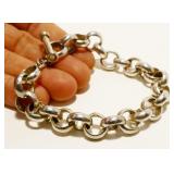 Heavy 8" Sterling Silver Link Bracelet 47.4g
