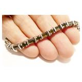 Sterling Silver Gemstone Bracelet 7.5" 19.1g
