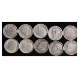 Ten Mixed Silver Dimes