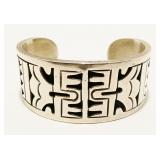 Mexican Sterling Silver Tribal Cuff Bracelet 58.3g