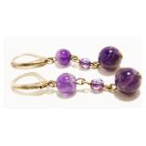 Sterling Silver & Gemstone Bead Earrings 3.4g