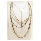 Grouping of Sterling Silver Necklaces 46g