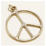 Sterling Silver Peace Sign Pendant 2.1g