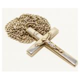 28" 925 Silver Jesus Cross Pendant Necklace 15.7g