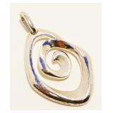 Sterling Silver Swirl Pendant 15.6g