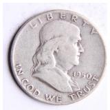 1950 Franklin Half-Dollar Silver Coin