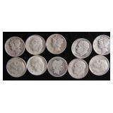 Ten Mixed Silver Dimes
