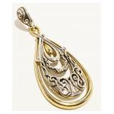 LG "CP" Signed Sterling Silver & Brass Pendant 19g