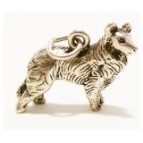 Sterling Silver Shepherd Dog Charm 4.9g