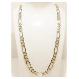 24" Italian Sterling Silver Figaro Necklace 52.8g