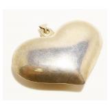 Puffy Sterling Silver Heart Pendant 6.5g
