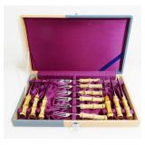Set of Japanese Bamboo Cocktail Forks & Knives