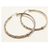 Large Sterling Silver Hoop Earrings 6g
