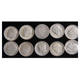 Ten Mixed Silver Dimes