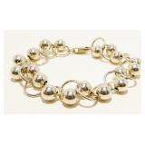 Eclectic Sterling Silver Link Bracelet 7.5" 18.5g